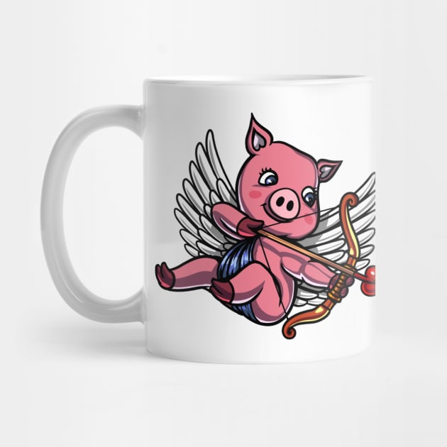 Pig Valentines Day Cupid by underheaven